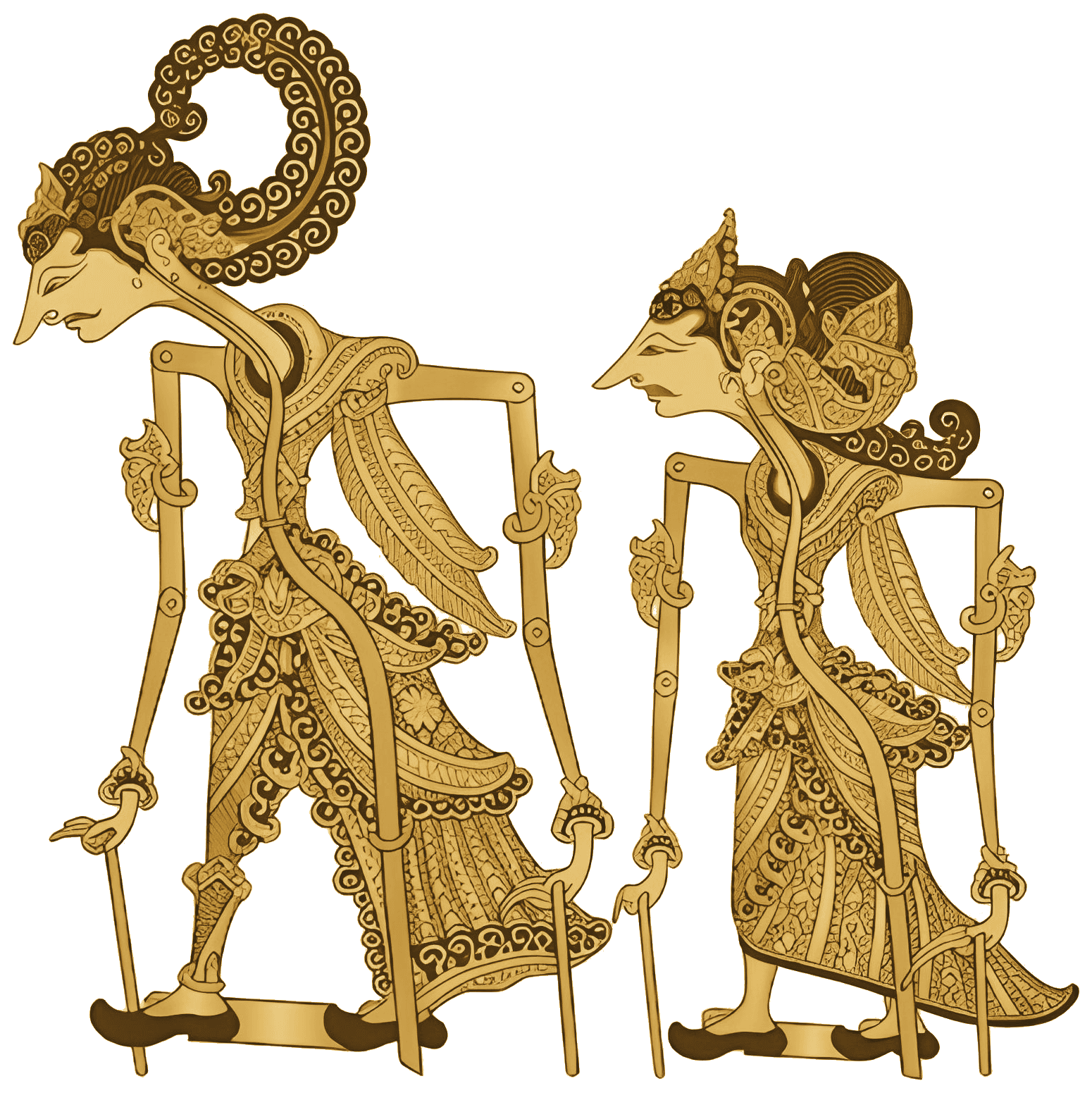 Ornamen wayang Kamajaya & Kamaratih